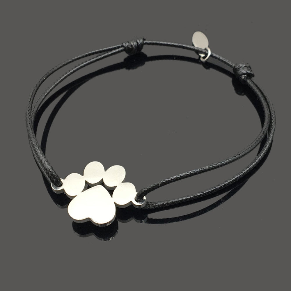Custome Pet Names Rope Bracelet Tassut Cat Dog Paw Claw Bracelet Lovely Animal Bracelets for Women pulseras