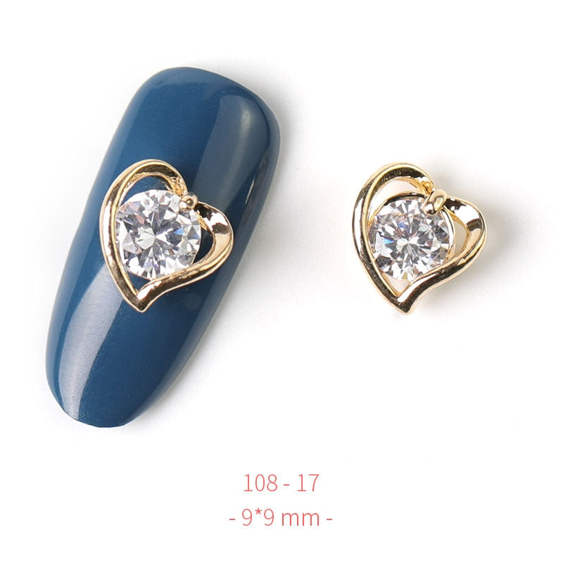 Pieces 3D Metal Nail art Jewelry Japanese Nail Decorations Top Quality Crystal Manicure Zircon Diamond Charms Pendants