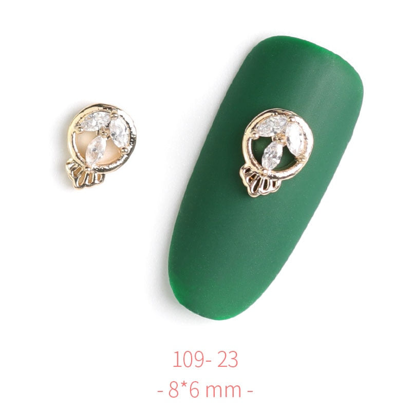 Pieces 3D Metal Nail art Jewelry Japanese Nail Decorations Top Quality Crystal Manicure Zircon Diamond Charms Pendants