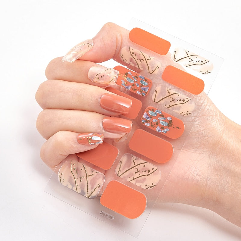 Three Sorts 0f Nail Stickers Glitter Series Minimalist Design Designed Nail Strips Nail Tips Designer Nail Decals Manicure