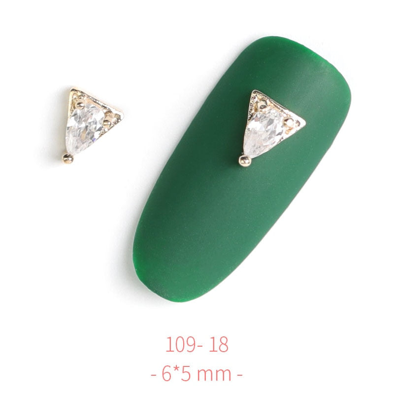Pieces 3D Metal Nail art Jewelry Japanese Nail Decorations Top Quality Crystal Manicure Zircon Diamond Charms Pendants