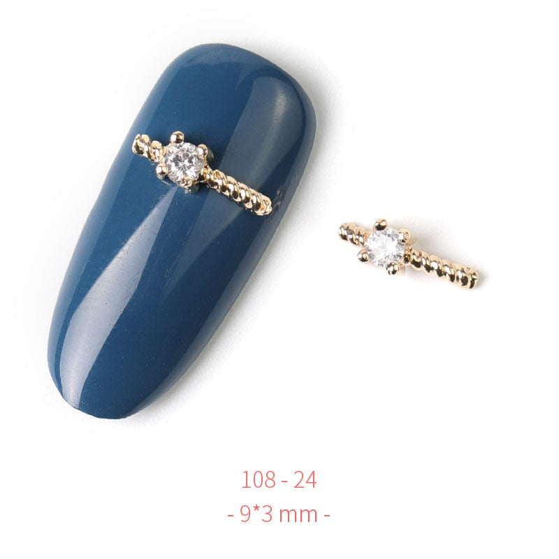 Pieces 3D Metal Nail art Jewelry Japanese Nail Decorations Top Quality Crystal Manicure Zircon Diamond Charms Pendants
