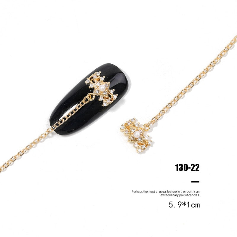 Pieces 3D Metal Nail art Jewelry Japanese Nail Decorations Top Quality Crystal Manicure Zircon Diamond Charms Pendants