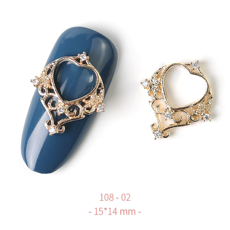 Pieces 3D Metal Nail art Jewelry Japanese Nail Decorations Top Quality Crystal Manicure Zircon Diamond Charms Pendants