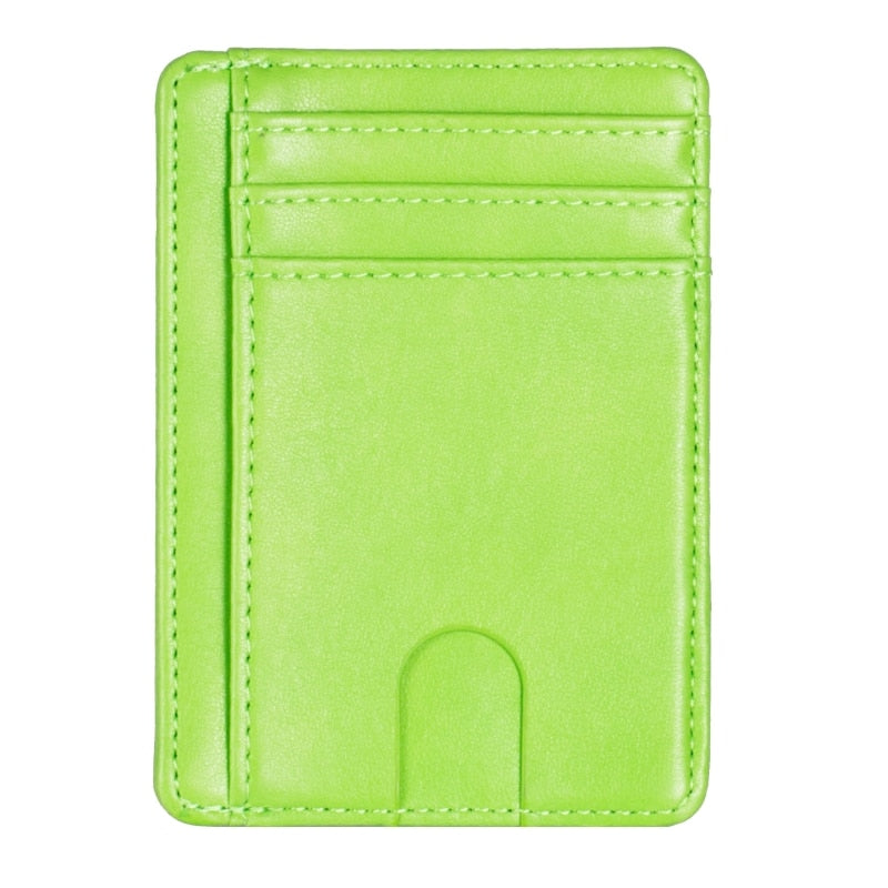 Slim RFID Blocking Leather Wallet Credit ID Card Holder Purse Money Case for Men Women 2020 Fashion Bag 11.5x8x0.5cm
