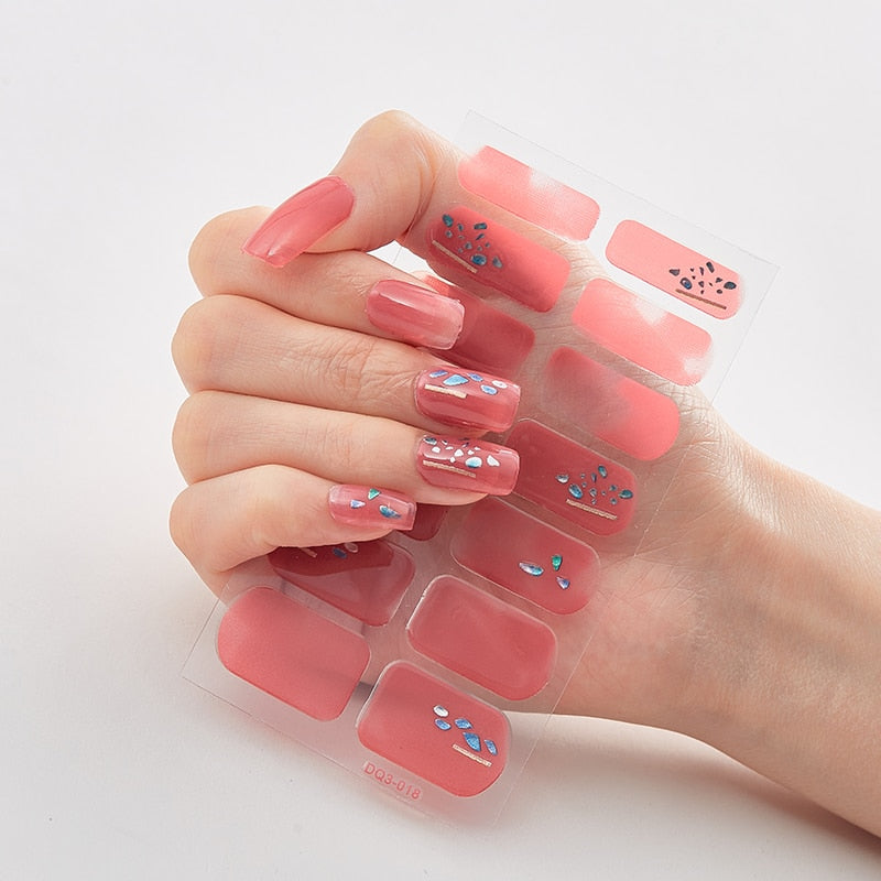 Three Sorts 0f Nail Stickers Glitter Series Minimalist Design Designed Nail Strips Nail Tips Designer Nail Decals Manicure