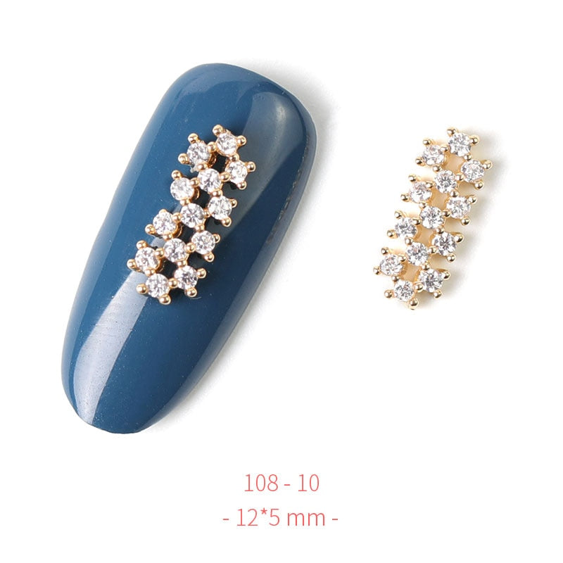 Pieces 3D Metal Nail art Jewelry Japanese Nail Decorations Top Quality Crystal Manicure Zircon Diamond Charms Pendants