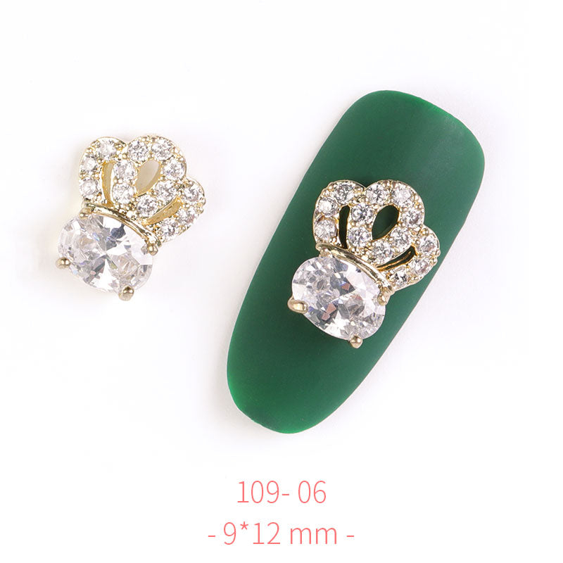 Pieces 3D Metal Nail art Jewelry Japanese Nail Decorations Top Quality Crystal Manicure Zircon Diamond Charms Pendants
