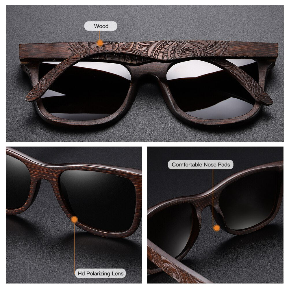 Natural Polarized Wooden Sunglasses Men Bamboo Sun Glasses Women Brand Designer Original Wood Glasses With Wooden Box