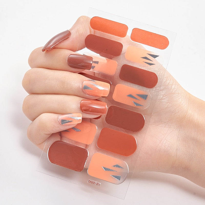 Three Sorts 0f Nail Stickers Glitter Series Minimalist Design Designed Nail Strips Nail Tips Designer Nail Decals Manicure