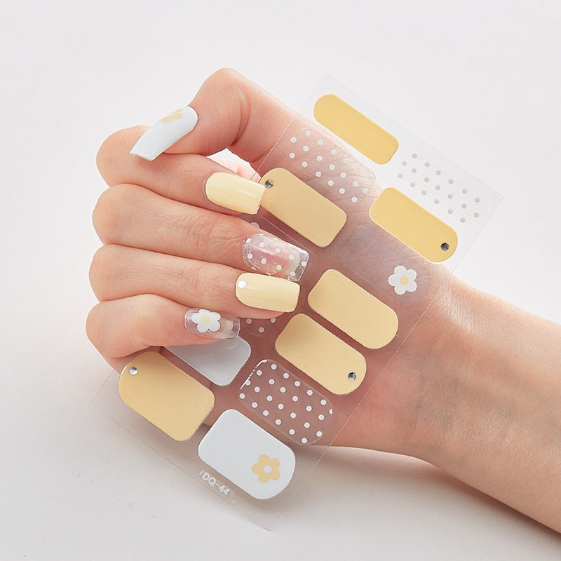 Three Sorts 0f Nail Stickers Glitter Series Minimalist Design Designed Nail Strips Nail Tips Designer Nail Decals Manicure