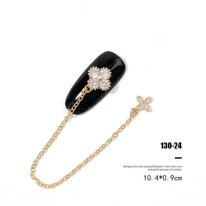 Pieces 3D Metal Nail art Jewelry Japanese Nail Decorations Top Quality Crystal Manicure Zircon Diamond Charms Pendants