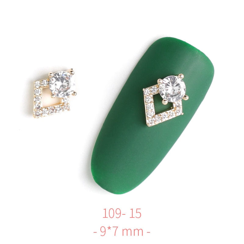Pieces 3D Metal Nail art Jewelry Japanese Nail Decorations Top Quality Crystal Manicure Zircon Diamond Charms Pendants