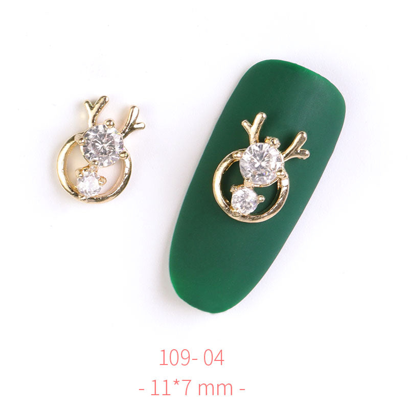 Pieces 3D Metal Nail art Jewelry Japanese Nail Decorations Top Quality Crystal Manicure Zircon Diamond Charms Pendants