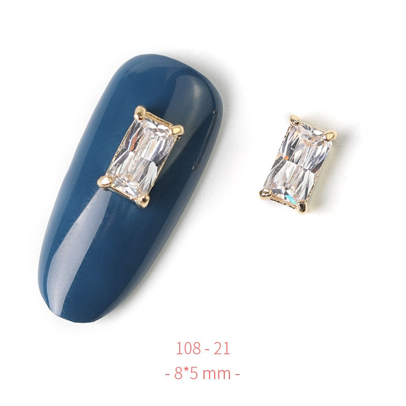 Pieces 3D Metal Nail art Jewelry Japanese Nail Decorations Top Quality Crystal Manicure Zircon Diamond Charms Pendants