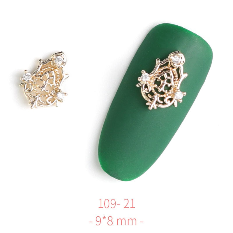 Pieces 3D Metal Nail art Jewelry Japanese Nail Decorations Top Quality Crystal Manicure Zircon Diamond Charms Pendants