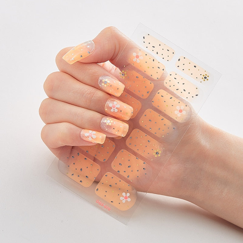 Three Sorts 0f Nail Stickers Glitter Series Minimalist Design Designed Nail Strips Nail Tips Designer Nail Decals Manicure
