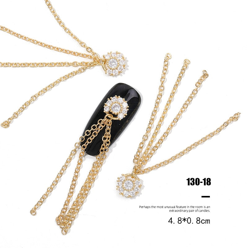 Pieces 3D Metal Nail art Jewelry Japanese Nail Decorations Top Quality Crystal Manicure Zircon Diamond Charms Pendants