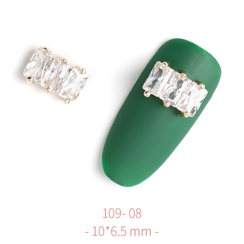 Pieces 3D Metal Nail art Jewelry Japanese Nail Decorations Top Quality Crystal Manicure Zircon Diamond Charms Pendants