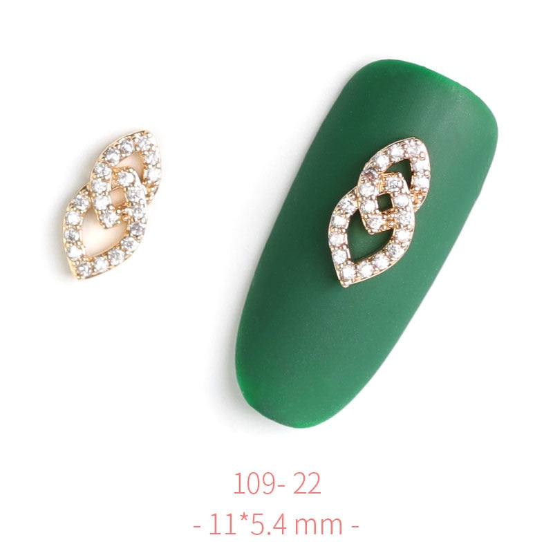 Pieces 3D Metal Nail art Jewelry Japanese Nail Decorations Top Quality Crystal Manicure Zircon Diamond Charms Pendants