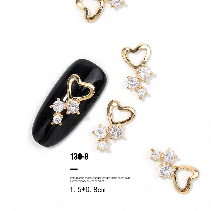 Pieces 3D Metal Nail art Jewelry Japanese Nail Decorations Top Quality Crystal Manicure Zircon Diamond Charms Pendants