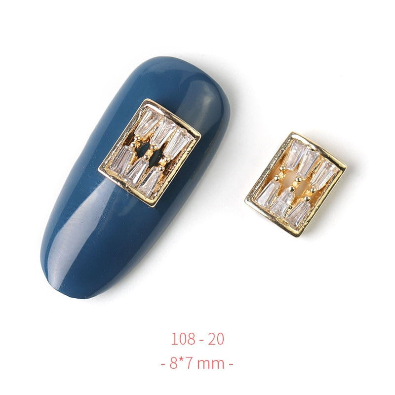 Pieces 3D Metal Nail art Jewelry Japanese Nail Decorations Top Quality Crystal Manicure Zircon Diamond Charms Pendants