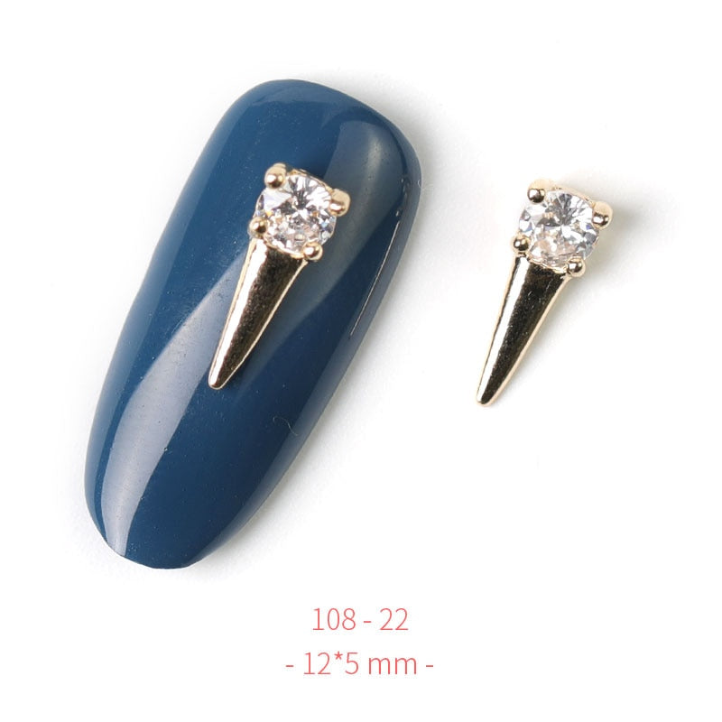 Pieces 3D Metal Nail art Jewelry Japanese Nail Decorations Top Quality Crystal Manicure Zircon Diamond Charms Pendants