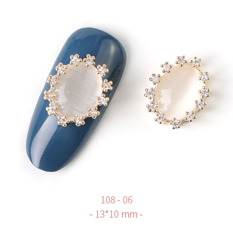 Pieces 3D Metal Nail art Jewelry Japanese Nail Decorations Top Quality Crystal Manicure Zircon Diamond Charms Pendants