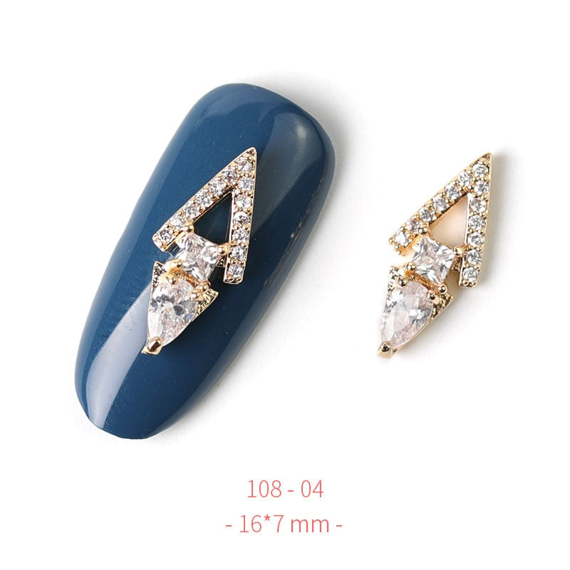 Pieces 3D Metal Nail art Jewelry Japanese Nail Decorations Top Quality Crystal Manicure Zircon Diamond Charms Pendants
