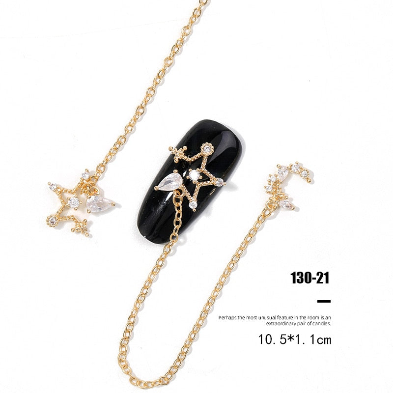 Pieces 3D Metal Nail art Jewelry Japanese Nail Decorations Top Quality Crystal Manicure Zircon Diamond Charms Pendants