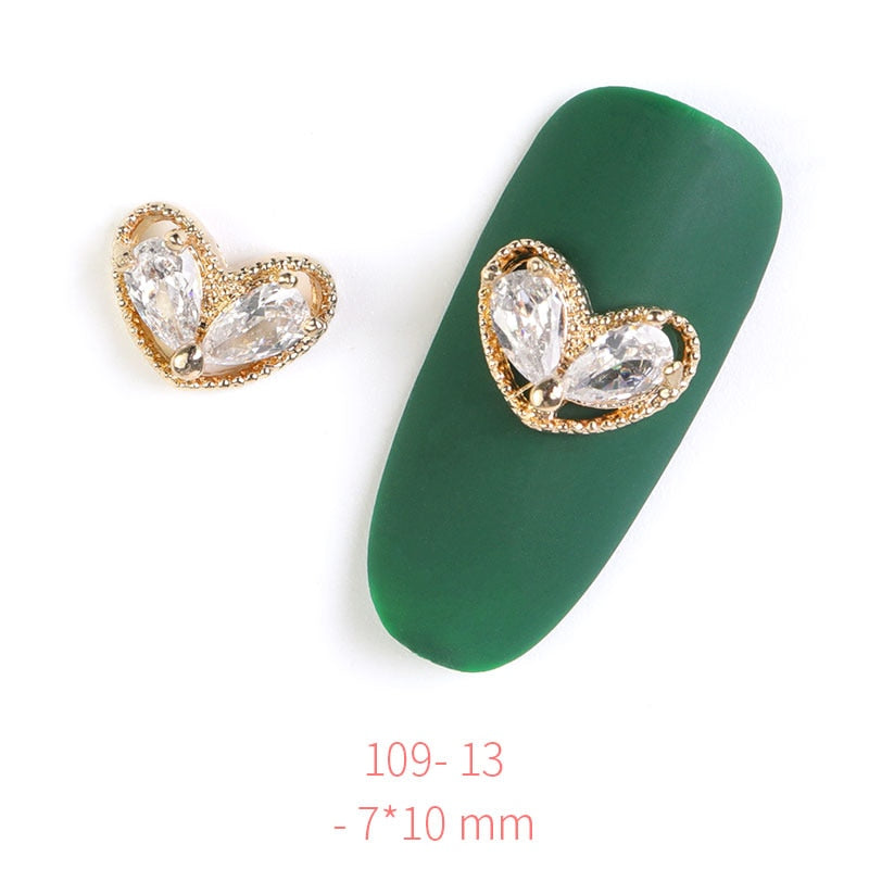 Pieces 3D Metal Nail art Jewelry Japanese Nail Decorations Top Quality Crystal Manicure Zircon Diamond Charms Pendants