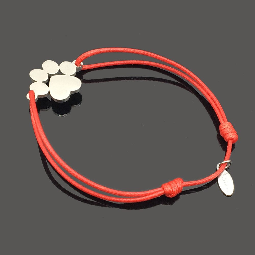 Custome Pet Names Rope Bracelet Tassut Cat Dog Paw Claw Bracelet Lovely Animal Bracelets for Women pulseras