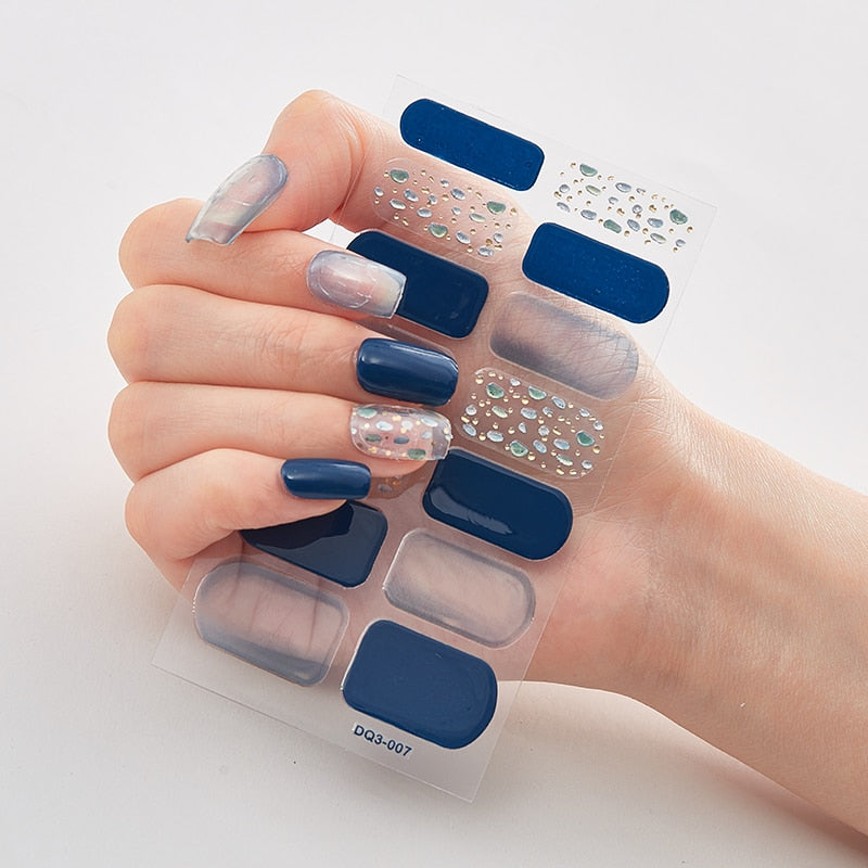 Three Sorts 0f Nail Stickers Glitter Series Minimalist Design Designed Nail Strips Nail Tips Designer Nail Decals Manicure