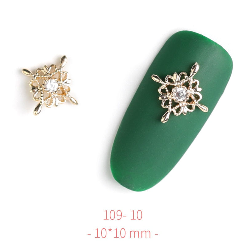 Pieces 3D Metal Nail art Jewelry Japanese Nail Decorations Top Quality Crystal Manicure Zircon Diamond Charms Pendants