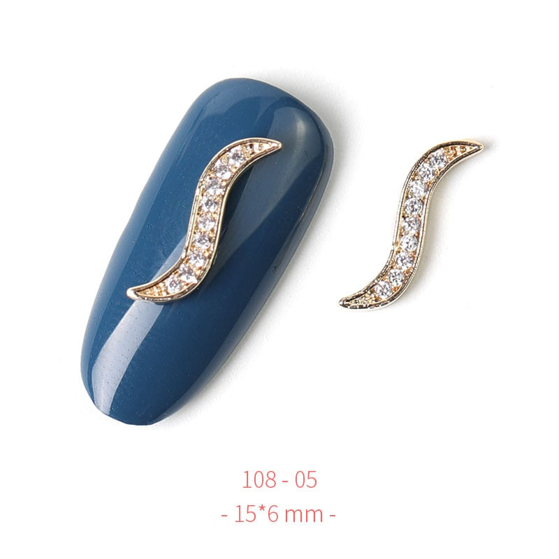 Pieces 3D Metal Nail art Jewelry Japanese Nail Decorations Top Quality Crystal Manicure Zircon Diamond Charms Pendants