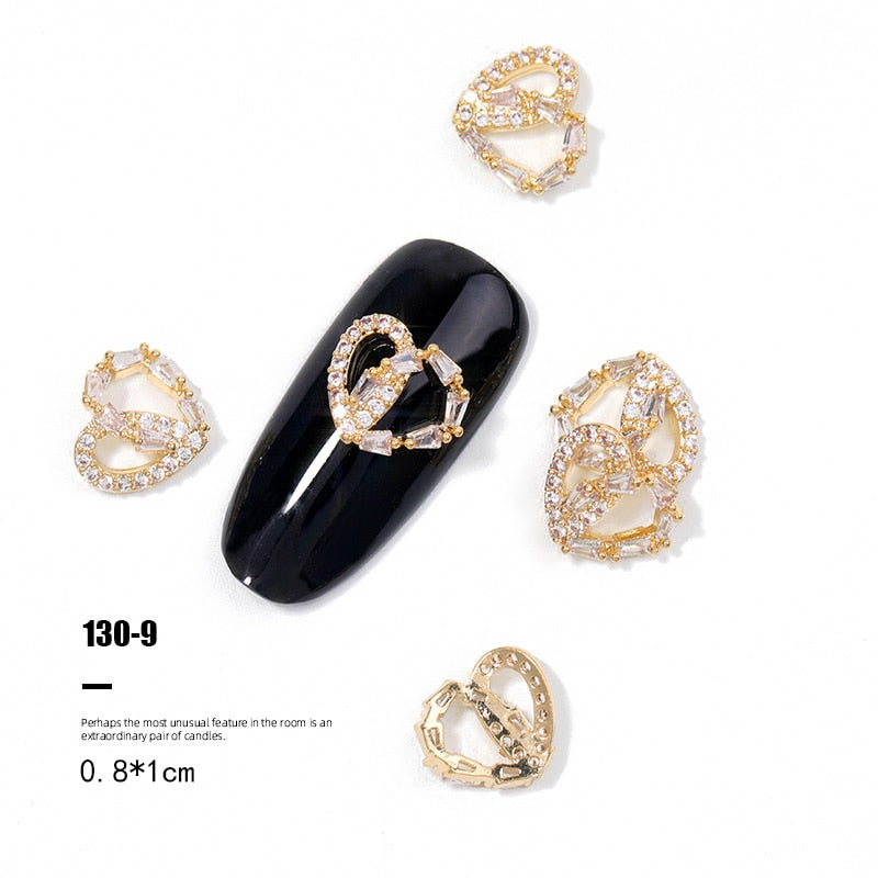 Pieces 3D Metal Nail art Jewelry Japanese Nail Decorations Top Quality Crystal Manicure Zircon Diamond Charms Pendants