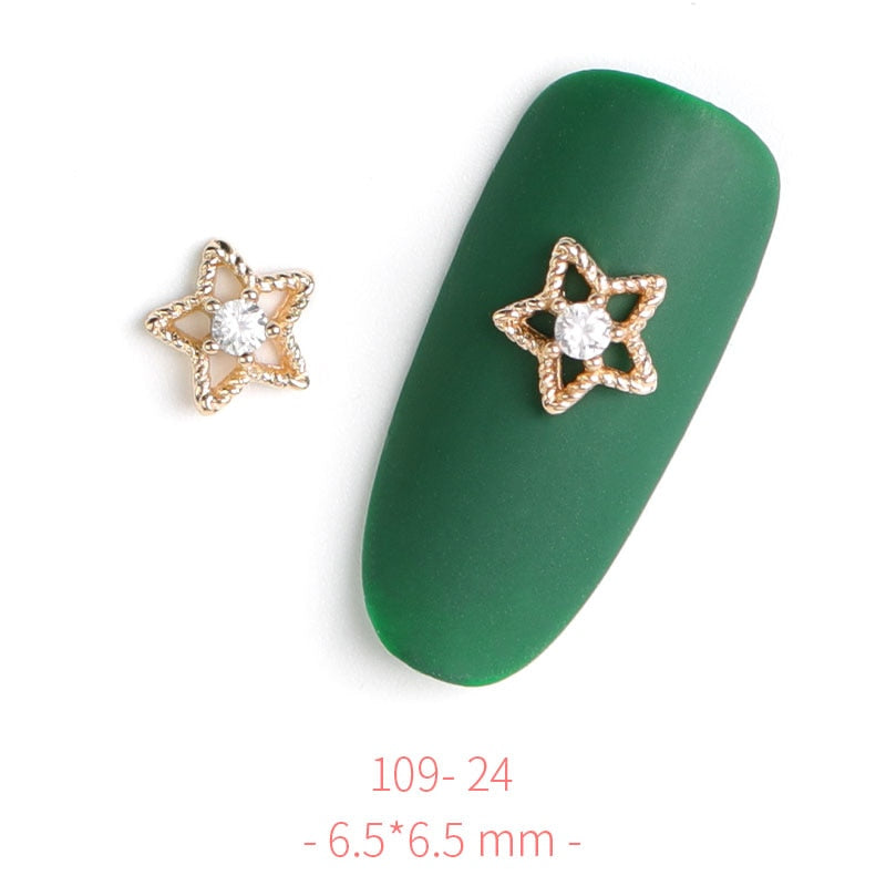 Pieces 3D Metal Nail art Jewelry Japanese Nail Decorations Top Quality Crystal Manicure Zircon Diamond Charms Pendants