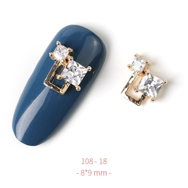 Pieces 3D Metal Nail art Jewelry Japanese Nail Decorations Top Quality Crystal Manicure Zircon Diamond Charms Pendants