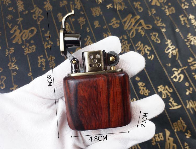 Rosewood Vintage Gasoline Lighter Kerosene For Cigarette Gas Lighter Grinding Wheels Fire Lighter