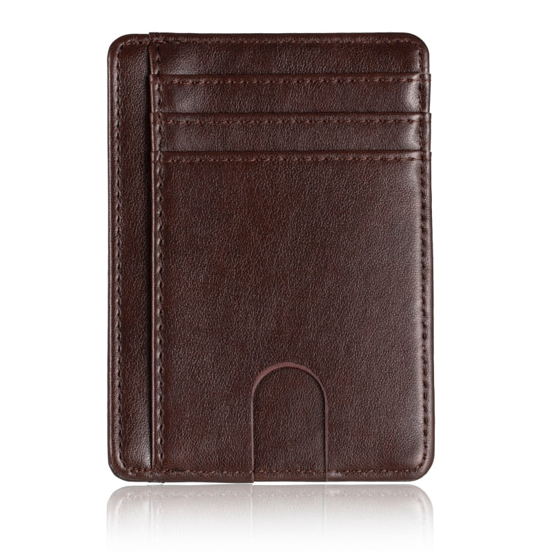 Slim RFID Blocking Leather Wallet Credit ID Card Holder Purse Money Case for Men Women 2020 Fashion Bag 11.5x8x0.5cm