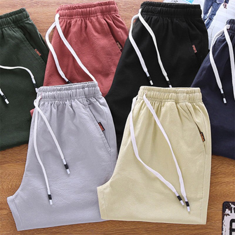 2023 Summer Men's shorts Casual Loose Cropped Trousers Sports Shorts Loose Knit Straight Casual Pants Cotton Short Pants New 4XL