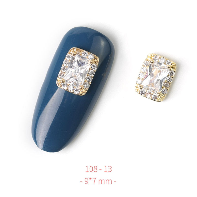 Pieces 3D Metal Nail art Jewelry Japanese Nail Decorations Top Quality Crystal Manicure Zircon Diamond Charms Pendants
