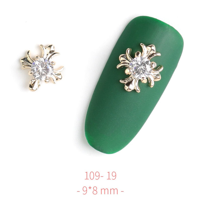 Pieces 3D Metal Nail art Jewelry Japanese Nail Decorations Top Quality Crystal Manicure Zircon Diamond Charms Pendants