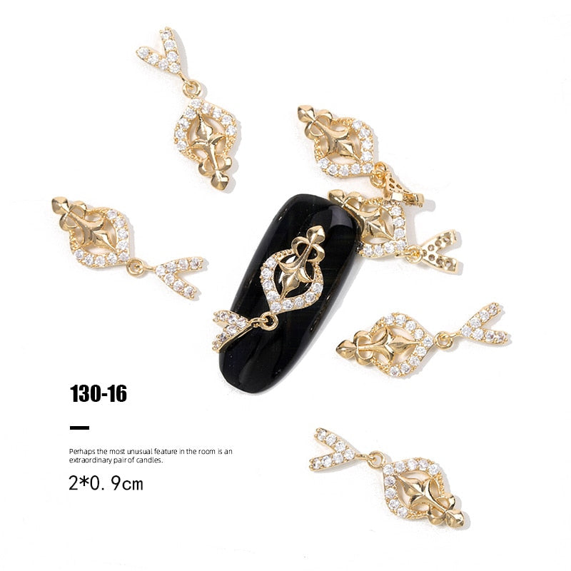 Pieces 3D Metal Nail art Jewelry Japanese Nail Decorations Top Quality Crystal Manicure Zircon Diamond Charms Pendants