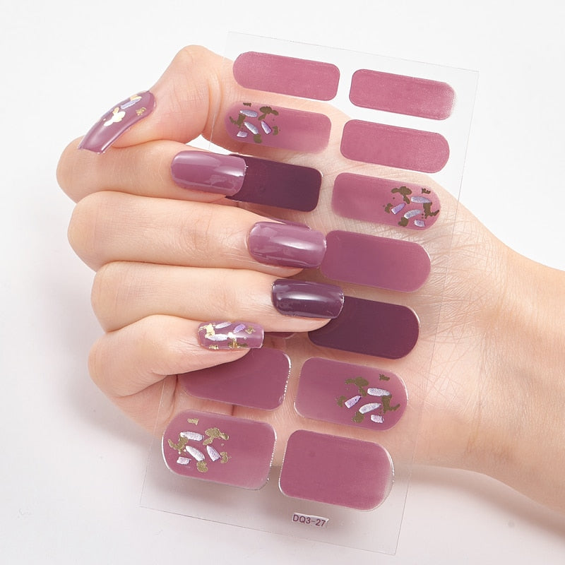 Three Sorts 0f Nail Stickers Glitter Series Minimalist Design Designed Nail Strips Nail Tips Designer Nail Decals Manicure