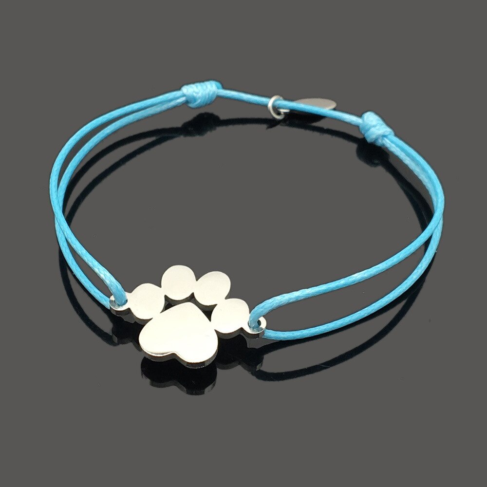 Custome Pet Names Rope Bracelet Tassut Cat Dog Paw Claw Bracelet Lovely Animal Bracelets for Women pulseras