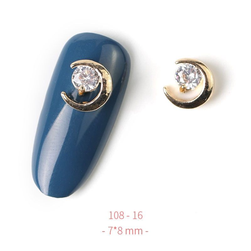 Pieces 3D Metal Nail art Jewelry Japanese Nail Decorations Top Quality Crystal Manicure Zircon Diamond Charms Pendants