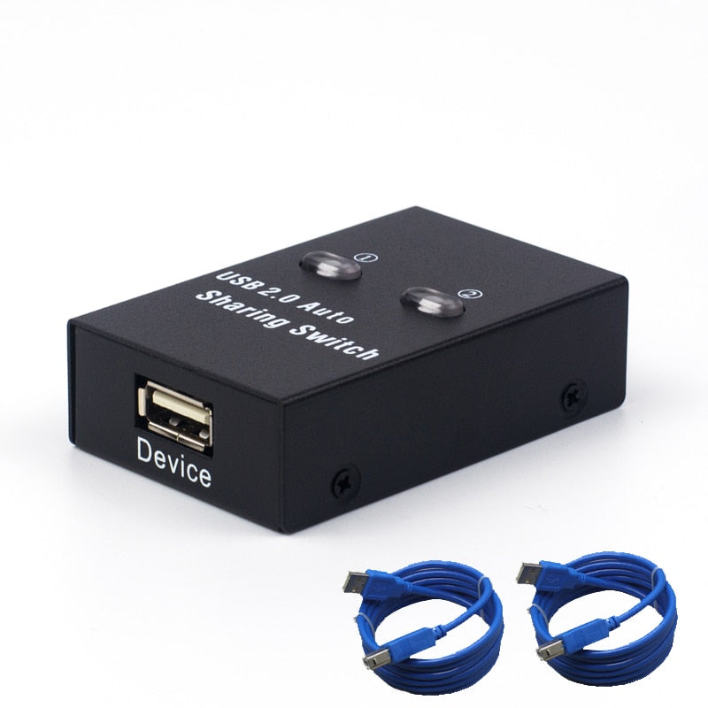 USB Auto Switch 2 Ports usb Converter Splitter for 2 PC Share USB Peripherals Printer Office Home usb2.0 hub