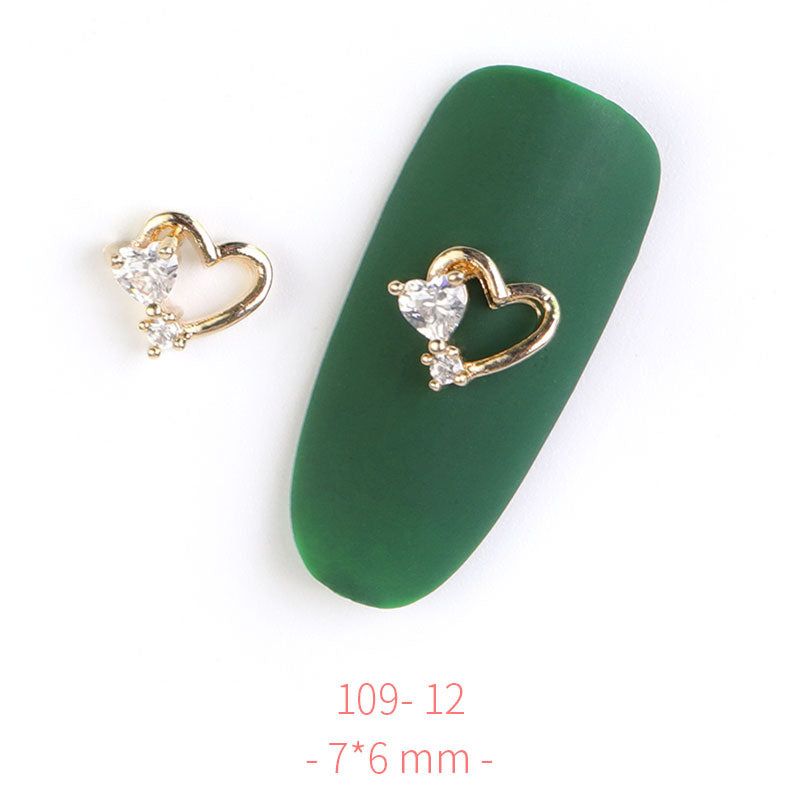 Pieces 3D Metal Nail art Jewelry Japanese Nail Decorations Top Quality Crystal Manicure Zircon Diamond Charms Pendants