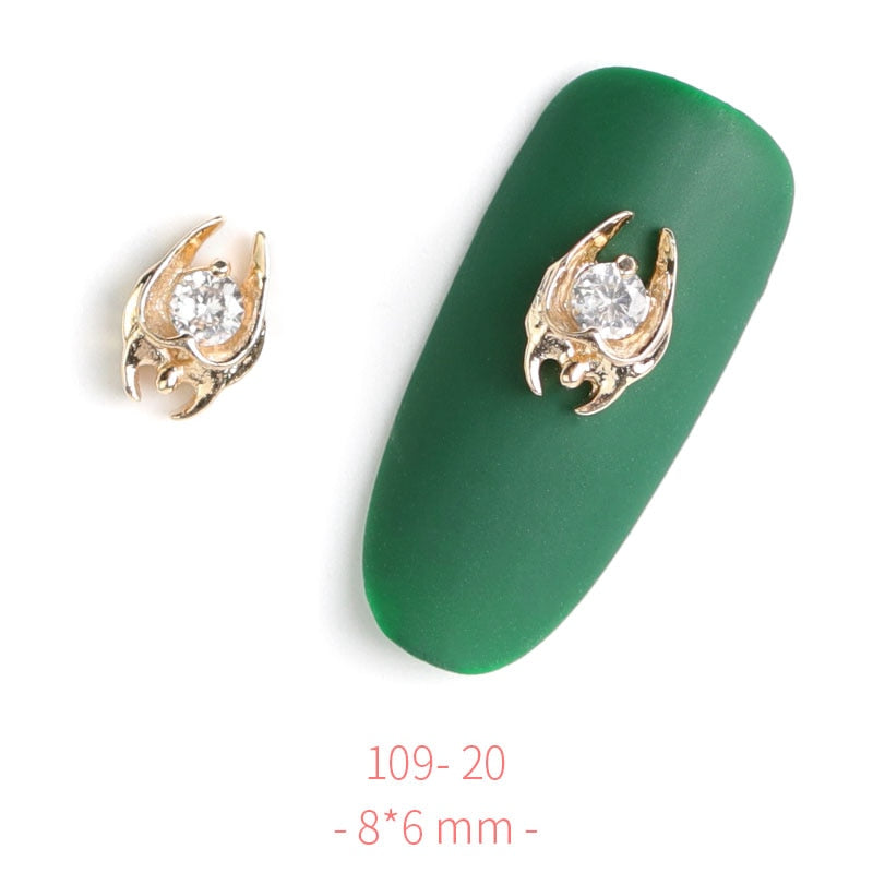 Pieces 3D Metal Nail art Jewelry Japanese Nail Decorations Top Quality Crystal Manicure Zircon Diamond Charms Pendants